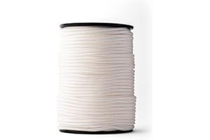 SNURO Corda di nylon (5mm, 100M, bianco) - Corda in poliammide intrecciata per qualsiasi applicazione - Resistente all'usura e robusta - Forza di rottura 439kg
