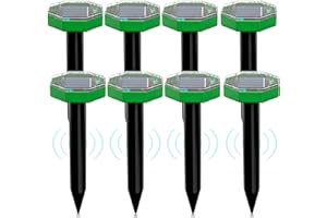 HULAXILOTI Maulwurf Vertreiber Solar Ultraschall 8 Stück,Solar Maulwurfschreck IP65 für Vertreiben Wühlmäuse,Maulwürfe vertreibens