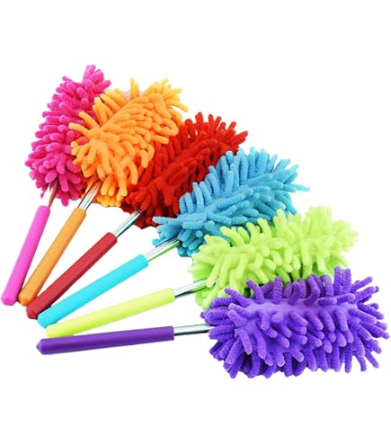 Plumeau Télescopique Microfibre - Longueur Réglable 35 à 83 Cm, Pour Poussières Hautes (plafonds, Lustres) Et Meubles, Lavable