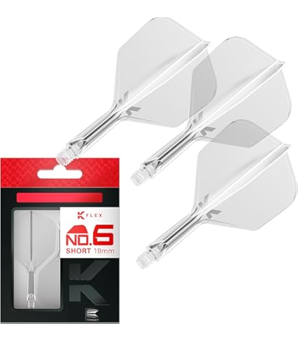 Target Darts K Flex Fléchettes Et Arbres Intégrés, No.2 Blanc (Court) | Pack De 3 Fléchettes Moulées K-Flex - No2, Kflex All In One Flèche Et Tige De Fléchettes Moulées | Dart