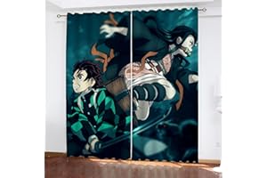 SMNVCKJ Cartoon Anime Tende oscuranti per ragazzi e ragazze, camera da letto, cameretta dei bambini, tende perforate (12,100 × 140 cm)