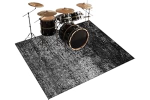 Qesjodfu Tapis de Batterie 140 x 120 cm Tapis de Tambour Insonorisé Tapis Batterie electronique Tapis de Protection pour Accessoires de Percussion Instruments de Musique Tapis de Sol Tapis Batterie