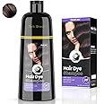 Dark Brown Hair Dye Shampoo, Coconut Color Shampoo 3 in 1, Permanent Gray Coverage for Woman & Man, Mild Formula, Lasts 30 Days (16.90 oz)