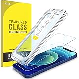 JETech One Touch Install Screen Protector for iPhone 12/12 Pro 6.1-Inch, Full Coverage Tempered Glass Film, Auto Alignment To