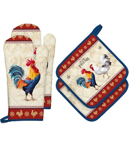 Gants De Four Anti-Chaleur Chat - Maniques 100% Coton Avec Boucle - Cadeau Mignon Pour Fans De Chats