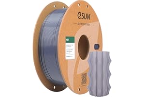 eSUN filamento PET 1,75 mm, filamento PET ad alta tenacità, bobina da 1 kg (2,2 libbre) filamento di stampa 3D per stampanti 3D (Grigio Trasparente, 1KG)