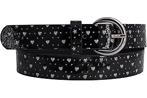 EANAGO Cinturón infantil para niñas (niños de guardería y primaria, 5-9 años, cintura de 57-72 cm), cinturón de 65 cm, con brillantes