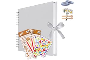 MuChoney Álbum de fotos para bricolaje, libro de fotos de 80 páginas, se puede utilizar como regalo de graduación, regalo de cumpleaños, regalo de boda, regalo de San Valentín (blanco).