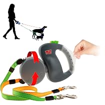KOOLTAIL Guinzaglio Retrattile Doppio Per Due Cani Fino A 49,9 Kg, Resistente, Doppia Testa, 4,9 M, Flessibile, Estensibile A 360°, Senza Grovigli - 4