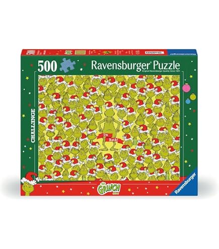 Puzzle de Noël | Père Noël et Grincheux, jeu des Fêtes en famille (520