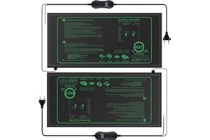 Mojimdo 50W Heizmatte Pflanzen mit Thermostat - Schnelle Erwärmung, Feuerschutz, Wärmematte zur Keimung und Temperatur-Regulierung, ideal für Sämlinge, Haustiere und Reptilien (2er Pack)