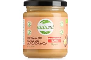 Beurre de Noix de Macadamia BIO Natuvid | 100% Naturel | 230g | Sans Gluten | Sans Sucres Ajoutés | Idéale Régime Keto (Cétogène) | Vegan & Sans Gluten (1 Seul Ingrédient)