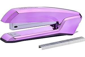 Bostitch Office Ascend Agrafeuse 3 en 1 avec extracteur intégré et rangement d'agrafes, capacité de 20 feuilles, violet métallique