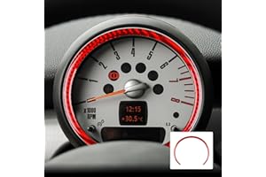KUNGKIC Telaio del tachimetro in Carbonio Decalcomanie Decorative Telaio del tachimetro Interno Compatible with Mini Cooper Hardtop R56 Clubman R55 R57 Accessori Rosso