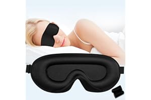 FASOOD 3D Schlafmaske für Herren und Frauen,Schlafmaske für Seitenschläfer,Vollständige Lichtblockierung Augenmaske für Männer & Frauen,ohne die Wimpern zu berühren,mit Verstellbarem Elastisch & Ohrstöpsel