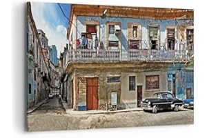 ARTTOR Quadri Moderni Soggiorno Cuba L'Avana balcone Quadro su Tela 120x80cm Stampe da Parete Camera da Letto Cucina 1 pezzo Wall Art Canvas Grandi XXL Decorazione Murale Grafica Immagini AA120x80-4255