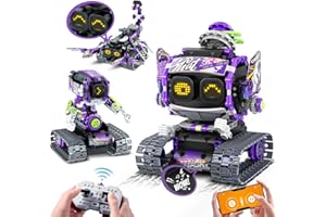 INSOON Technic Robot Building Toy with LED Eyes & Sound, App Remote Controlled Rechargeable Robotics Building Set 458 PCS, 3 in 1 RC Building Block Gift for Kids Boys Girls 6 7 8 9 10 11 12+