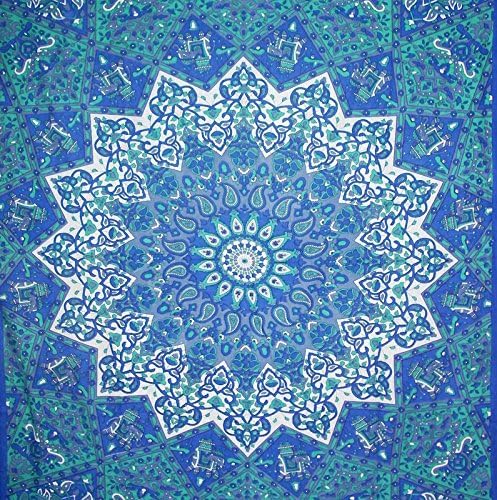 HegaHega Jaipuri Rajasthani Handcrafted Ombre Mandla WALL DECOR HIPPIE TAPESTRIES BOHEMIAN MANDALA TAPESTRY WALL HANGING INDIAN THROW SBS054