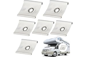 LOTBUN 6PCS Oeillets de Passepoil pour Rail 5/6 mm - 7/8 mm, œillets de Rail De Tuyauterie Crochets Bandes de Passepoil d'auvent pour Auvent de Tente Camping Caravane