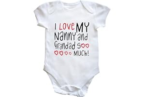 Hippowarehouse I Love My Nanny And Grandad Soo Much! baby vest bodysuit (short sleeve) boys girls