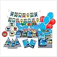 PRETTY UR PARTY Tayo the little Bus Party decorations Kit - 80 pcs includes Banner, balloons, danglers. Tayo the Bus Birthday Party Supplies, Tayo Birthday Party Decor, Birthday Banner for Boys Kids