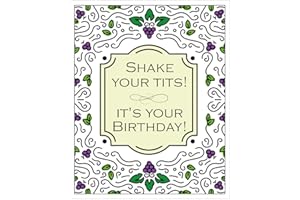 PARTIKRAFT Pack of 2 - Shake Your Tits - Wine Labels - Fun Textured Self Adhesive Happy Birthday Wine Labels