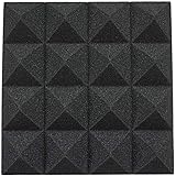 12pcs Pyramid Acoustic Foam Tile Home Studio Sound Treatment Accessories Foam DIY Studio Sound Recording Wall Panel Tiles 25X