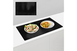 LOREC 61x52CM Tappetino Protettivo per Piano Cottura a Induzione Riutilizzabile Tappetino Piano Induzione Multifunzionale Tappetino Protettivo per Induzione (Magnetico) in Silicone Antiscivolo Nero