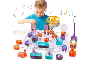 VATOS Science Circuit for Kids, 53PCS DIY Electronics Exploration Kit with 150+ Projects, Physics Science Experiments Circuit Board Kit, School Family STEM Educational Toy Gift for Boys Girls Ages 6+