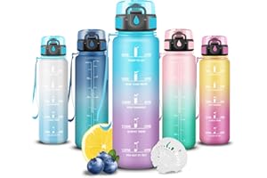 Grsta Borraccia- 500ml- Borracce Bambini, Boraccia Motivazionale, Boraccia Senza Perdite, Facile da Trasportare, Bottiglia Graduata, Facile da Pulire, Bottiglia per Fitness, Scuola, Bambina