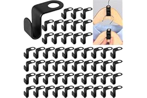 YOOSSO 60 Pcs Hanger Hooks, Space Saving Hangers Multi-layer Stackable Hangers Space Savers Hooks Hanger Extender Clips Cascading Clothes Hooks for Wardrobe Clothes Organizer Black