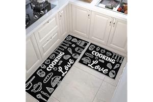 PQCXXA Set di 2 tappeti da cucina e tappetini da cucina divertenti, antiscivolo, super assorbente, per lavello, cucina, corridoio, lavanderia (Dessert, 40 x 120 cm+40 x 60 cm)