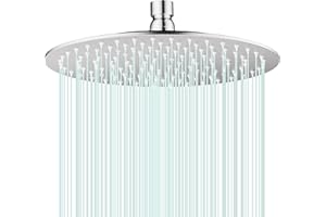 AULEEND Rain Shower Head, Work with Any Decorative Style，All Metal Rainfall Shower Head (Chrome, 10 Inch)