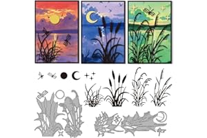 DELORIGIN Reeds Dragonflies Metal Cutting Dies Grass Die Cuts for Card Making Decorative Embossing Stencils Dies Template for DIY Scrapbooking Photo Album Paper Cards Invitation Art Craft Party