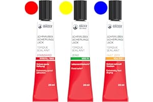 3er-Bundle ORIGINAL Schraubensicherungslack STANDARD + ZERO + FAST DRY von BÄDER LACKE. Die Referenz 1962 - Hilfsmittel zum Sichern, Signieren, Plombieren, Versiegeln, sowie zum Manipulationsnachweis