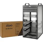 Tecmojo 10 Inch 12U Mini Desktop Rack, 260mm Deep with SBC Tray, Micro HDMI to HDMI Adapter Plate and Blind Cover, for AV Dev