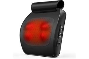 Back Massager, WERTYI Neck and Back Massager with Heat, Deep Tissue 3D Kneading Shiatsu Massage Pillow for Body, Shoulder, Foot and Leg, Gift for Women and Men - Button