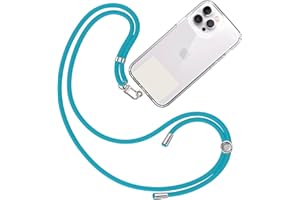 TBOC Cordon Collier Laniere Portable [Turquoise] avec Patch de Fixation [Blanc Ice] et Sangle de Suspension Amovible Réglable et Résistante Compatible avec Toutes les Marques de Téléphone Accessoires