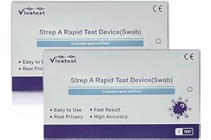 Strep A Viva Test Kit – Professional Strep Throat Test Kit – Rapid One-Step Test Strep A – Complete Throat Swab Cassette Test Kit – Fast and Accurate – Easy to Use (2 Pack)