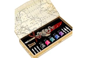 ‎YICMY YICMY Kalligraphie Set, Schreibfeder Kaligraphiestifte Set Vintage Federstift Tinte Set, Feder Kalligraphie Stift für anfänger, Antikes Schreibwaren-Geschenk für Weihnachten, Valentinstag