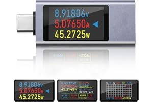 diymore Dispositivo di misurazione tester USB Misuratore di corrente USB C, tensione di corrente Misuratore di potenza USB C con display a curva
