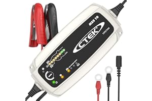 CTEK Multi MXS 10 10A 12V 8-Stage Battery Charger Conditioner, Sky, Black