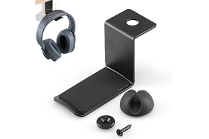 Hommie Niversal Hörlursstativ under skrivbord med kabelklämma, 360 graders justerbart headsetstativ headset hängare hållare k