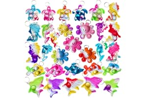 VICTGAME 30 PCS Bulk oceano di Natale Portachiavi Mini pop Fidget per gli studenti Regalo e Octopus Party Favors, Studenti Bubble Prize per il ragazzo e la bambina, Bambini