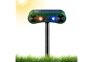 PEHTIY Katzenschreck Ultraschall Abwehr, 2024 Upgraded Tiervertreiber IP55 Wasserdicht Solar Katzenvertreiber mit Bewegungsmelder und Blinklicht, 4 Modi Marderschreck für Katzen, Hunde, Wildtiere