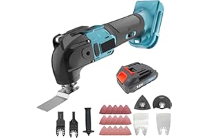 WAKKAPEINT Cordless Oscillating Multi Tool, 18V Brushless Multifunction Tools Replacement for Makita LXT, 6 Variable Speed, for Removal, Scraping, Cutting and Polishing