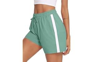 Litherday Shorts Mujer Verano Algodón Pantalones Cortos Deportivos con Cordón y Bolsillos Ropa Deportiva Mujer para Yoga Fitness Jogging Casa
