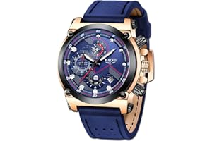 LIGE Moda męska sportowy zegarek kwarcowy z brązowym skórzanym paskiem chronograf wodoodporny automatyczna data analogowe czarne męskie zegarki na rękę