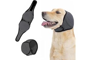 Dreaku Dog Ear Defenders, Waterproof & Warm Dog Ear Protectors for Grooming, Bathing, Swimming, Adjustable Calming Noise-Reducing Happy Hoodie for Dogs(S)