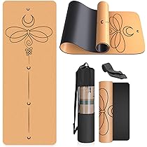 Pilates Y Gimnasia Esterilla De Yoga Y Pilates Vyana Mats De Corcho Natural - Base De Caucho Antideslizante, Incluye Correa De Transporte Esterilla Antideslizante
